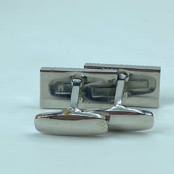 Yves Saint Laurent Rectangular cufflinks design YSL silver tone GS545 - Picture 4 of 6